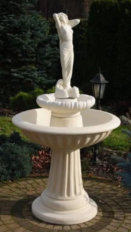 Casa Padrino fontana Art Nouveau signora bianco Ø 92 x A. 172 cm - Magnifica Fontana da Giardino - Fontana Decorativa da Giardino - Accessori Decorativi da Giardino Barocco e Art Nouveau Angebot