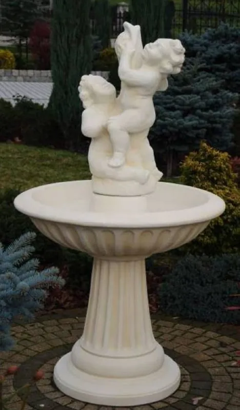 Casa Padrino fontana Art Nouveau bambini con pesce bianco Ø 92 x A. 161 cm - Magnifica Fontana da Giardino - Fontana Decorativa da Giardino - Accessori Decorativi da Giardino Barocco e Art Nouveau Jetzt Kaufen