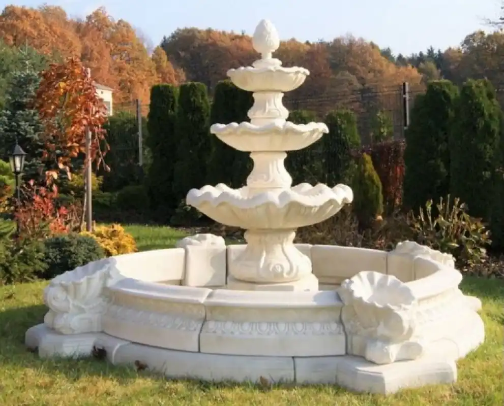 Meistverkauft Casa Padrino fontana decorativa da giardino barocco bianco Ø 270 x A. 172 cm - Fontana da giardino barocco - Fontana con bordo - Accessori decorativi barocchi per giardini e terrazze