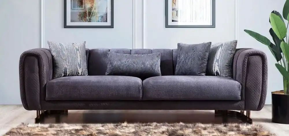 Neu Im Sortiment Casa Padrino divano di lusso viola / rame 240 x 100 x A. 60 cm - Divano soggiorno moderno - Mobili soggiorno di lusso
