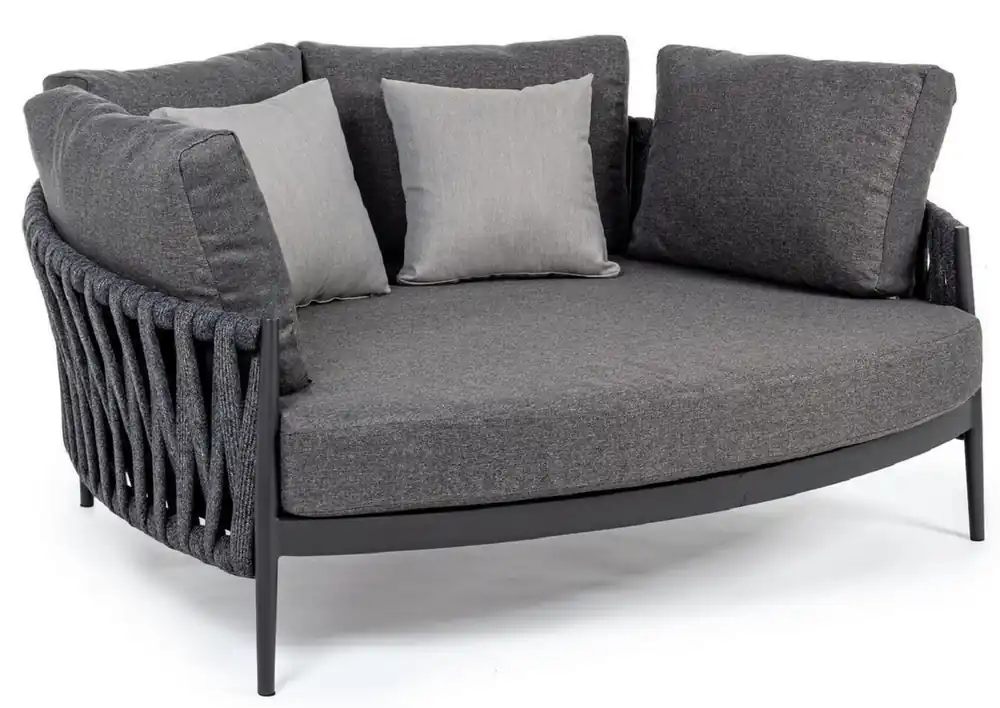 Finale Aktion Casa Padrino divano letto da giardino di lusso con cuscini antracite 165 x 146 x A. 86 cm - Divano da giardino e patio resistente alle intemperie - Mobili da giardino e patio - Qualità di Lusso