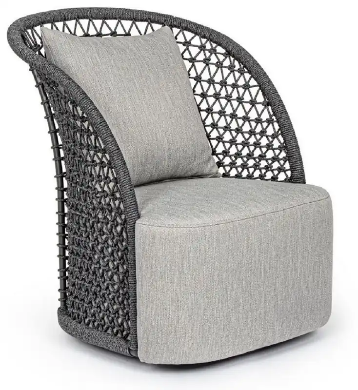 Online Kaufen Casa Padrino poltrona da giardino di lusso con cuscino grigio / antracite 77 x 81 x A. 93 cm - Poltrona da giardino resistente alle intemperie - Mobili da Giardino e Patio - Qualità di Lusso