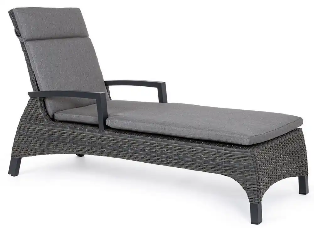 Casa Padrino lettino da giardino di lusso grigio / antracite 205 x 70 x A. 72-106 cm - Lettino moderno resistente alle intemperie con schienale e braccioli regolabili - Mobili Piscina Giardino Beliebt