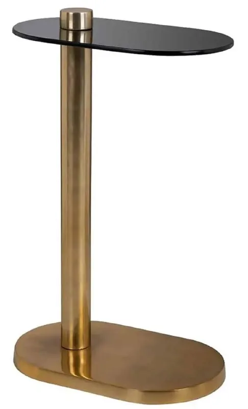 Casa Padrino tavolino di lusso oro / nero 38 x 23 x A. 61 cm - Tavolo moderno in acciaio inox con piano in vetro - Mobili soggiorno di lusso Zertifiziert