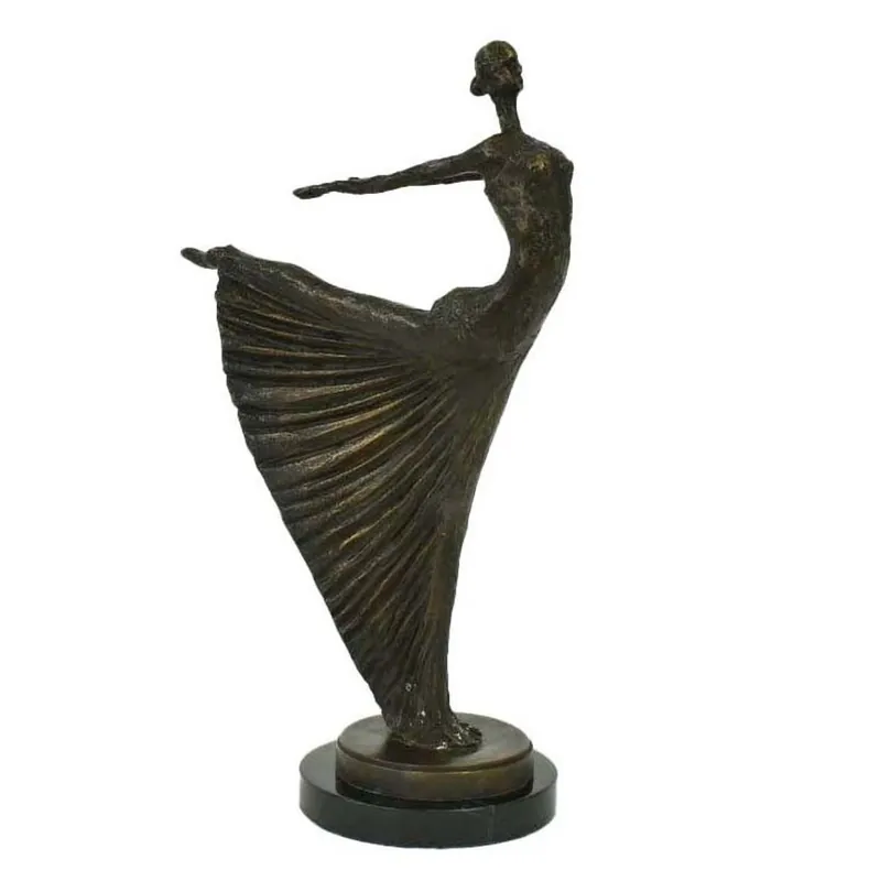 Highlight Casa Padrino scultura in bronzo Art Nouveau di lusso ballerino in bronzo su base in marmo H 53,5 cm - figura in bronzo - figura decorativa - accessori decorativi