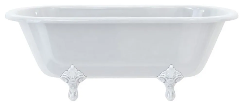 Neu Casa Padrino vasca da bagno Art Nouveau di lusso bianco / bianco 169 x 74,5 x A. 62 cm - Vasca da bagno indipendente retrò in acrilico - Mobili da bagno retrò