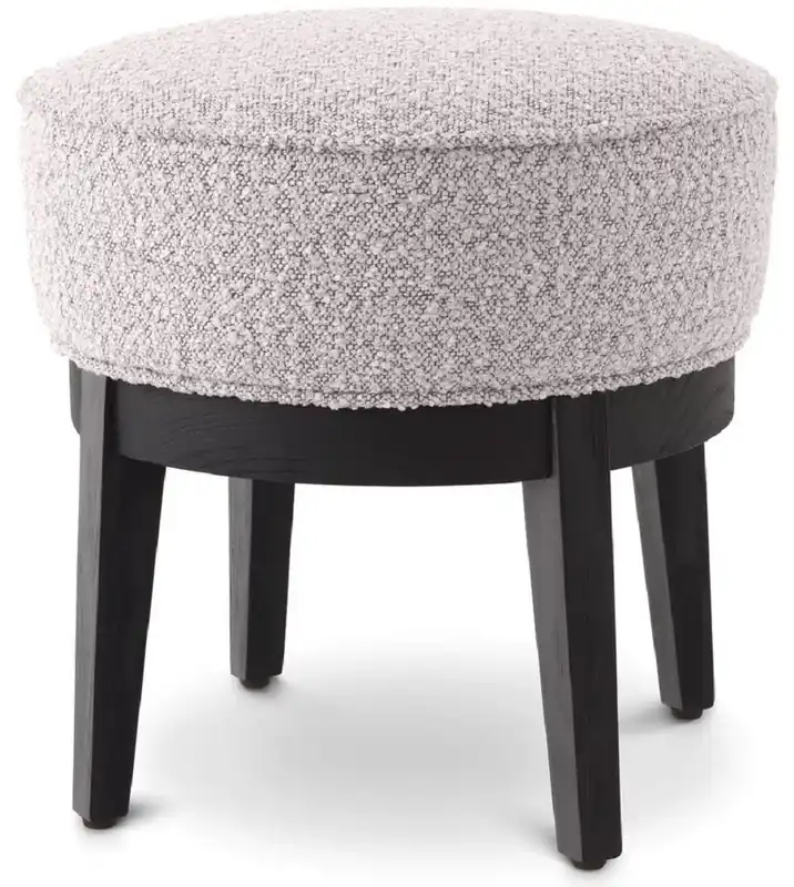 Casa Padrino sgabello di lusso grigio / nero Ø 45,5 x A. 47 cm - Sgabello rotondo da soggiorno - Sgabello rotondo moderno - Mobili di Lusso Neue Kollektion