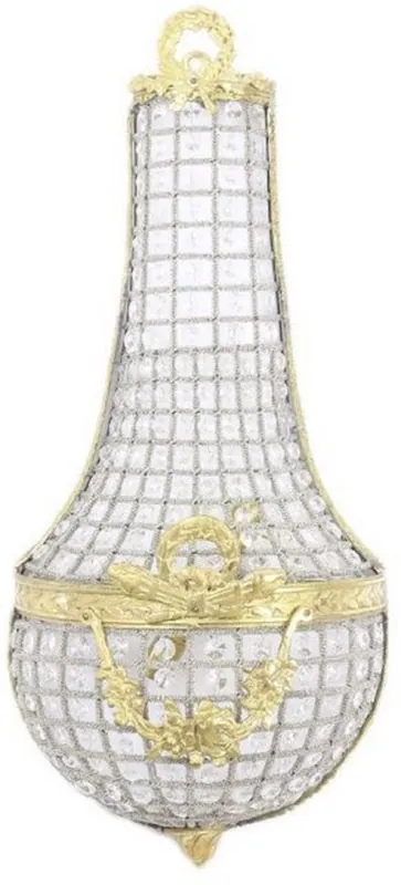Neu Im Sortiment Casa Padrino lampada da parete in cristallo barocco oro 30 x A. 70 cm - Elegante lampada da parete in stile barocco - Luci Barocche - Nobile e Magnifica