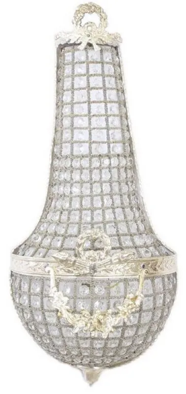 Casa Padrino lampada da parete in cristallo barocco argento 30 x A. 70 cm - Elegante lampada da parete in stile barocco - Luci Barocche - Nobile e Magnifica Nur Heute