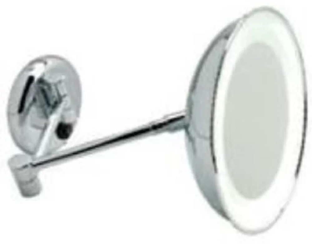 Knallerangebot Casa Padrino specchio cosmetico LED di lusso argento Ø 22 x 40 cm - Specchio lavabo da parete orientabile - Specchio per il trucco bagno cromato - Accessori bagno di lusso