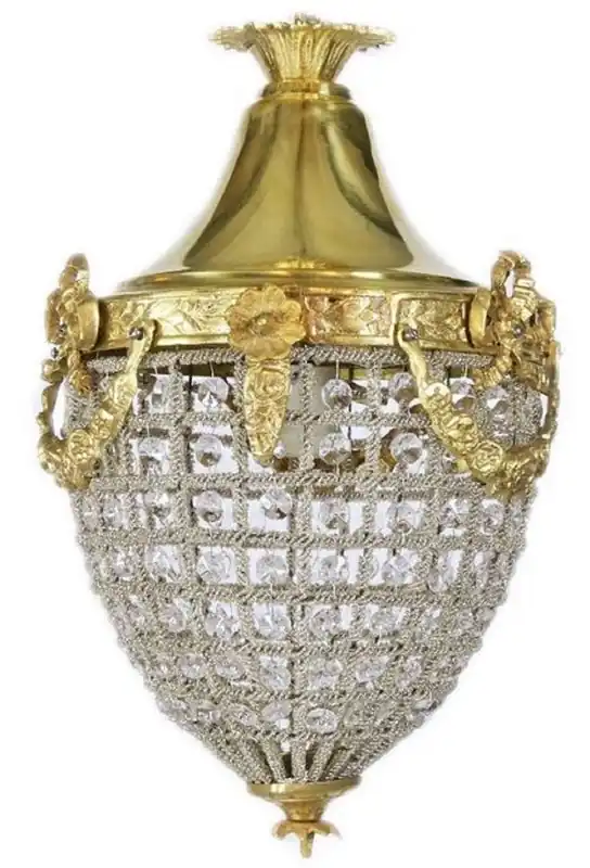 Neue Ware Casa Padrino lampada a sospensione in cristallo barocco oro Ø 25 x A. 35 cm - Lampada a sospensione rotonda in stile barocco - Luci Barocche - Nobile e Magnifica