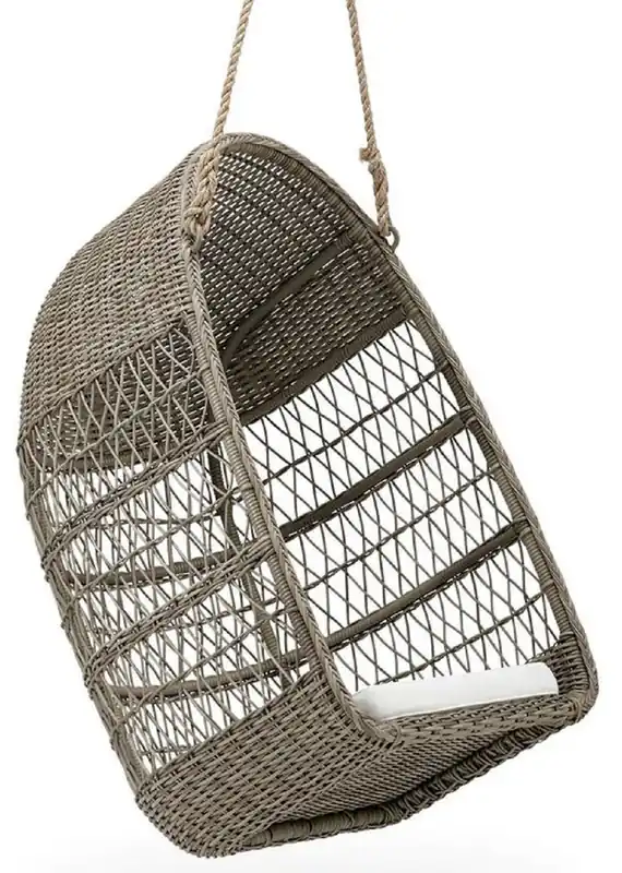 Preisreduziert Casa Padrino poltrona sospesa per esterni di lusso grigio antico / bianco 66 x 63 x A.113 cm - Sedia sospesa da giardino e patio resistente alle intemperie - Mobili da Giardino e Patio
