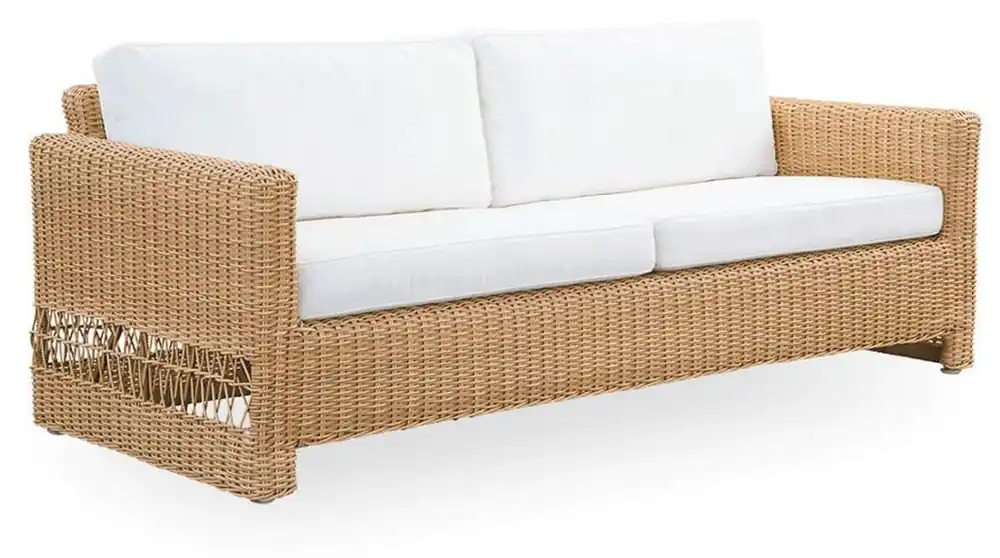 Bestseller Casa Padrino divano da giardino di lusso con cuscini naturale / bianco 200 x 86 x A. 71 cm - Divano da giardino e patio resistente alle intemperie - Mobili da Giardino e Patio
