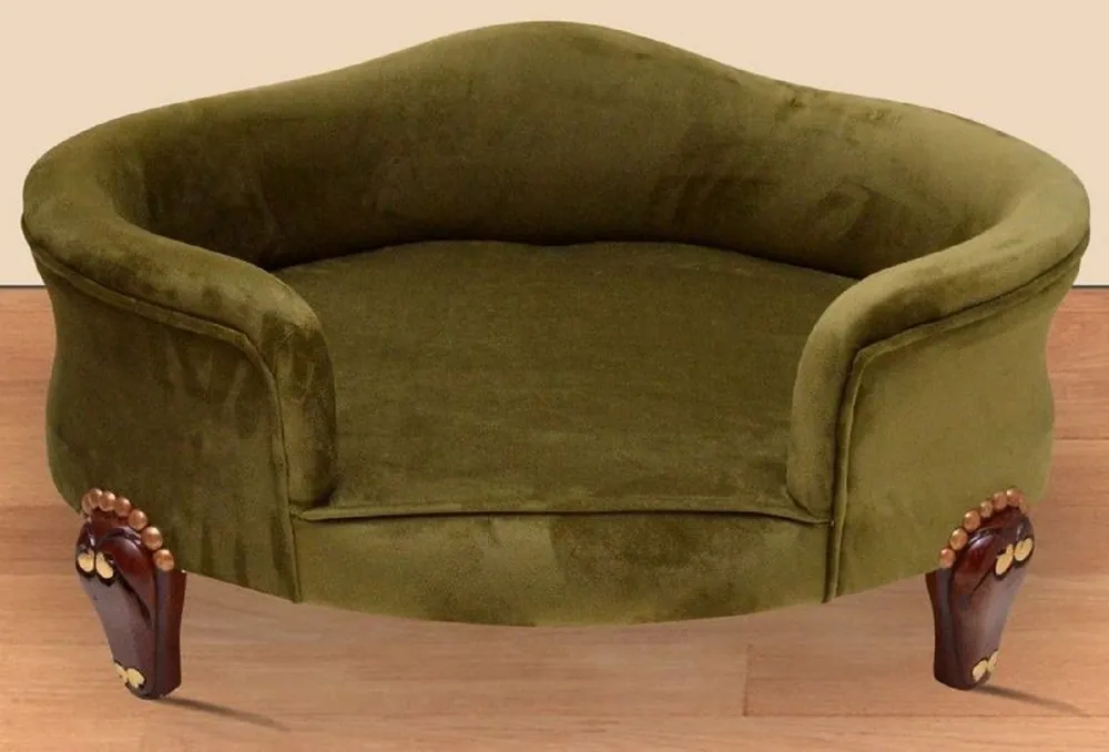 Casa Padrino letto per cani barocco verde reale / marrone / oro - Mobili per cani barocchi - Mobili per animali barocchi - Mobili per animali in stile barocco Abverkauf