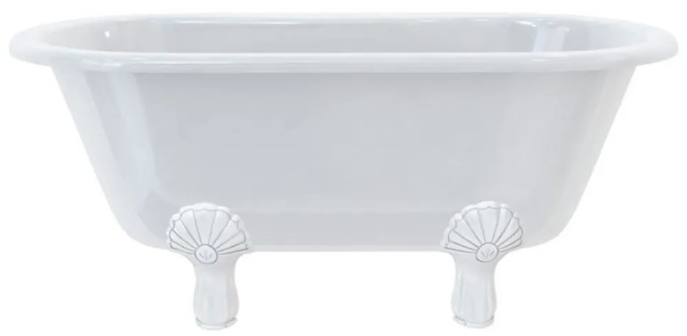 Casa Padrino vasca da bagno Art Nouveau di lusso bianco / bianco 150 x 75 x A. 63,5 cm - Vasca da bagno indipendente retrò in acrilico - Mobili da bagno retrò Beliebt
