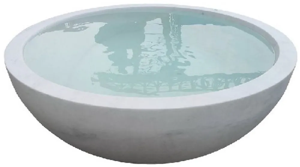 Casa Padrino vasca da bagno di lusso bianco Ø 150 x A. 60 cm - Vasca da bagno rotonda indipendente in marmo - Accessori da bagno di lusso in marmo Nur Heute
