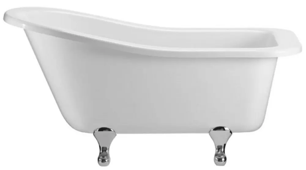 Casa Padrino vasca da bagno Art Nouveau di lusso bianco / argento 150 x 75 x A. 78 cm - Vasca da bagno indipendente retrò in acrilico - Mobili da bagno retrò Heißes Angebot