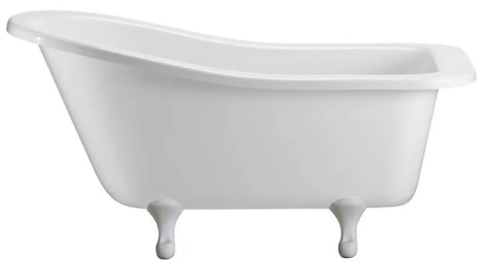 Casa Padrino vasca da bagno Art Nouveau di lusso bianco / bianco 150 x 75 x A. 78 cm - Vasca da bagno indipendente retrò in acrilico - Mobili da bagno retrò Direktkauf