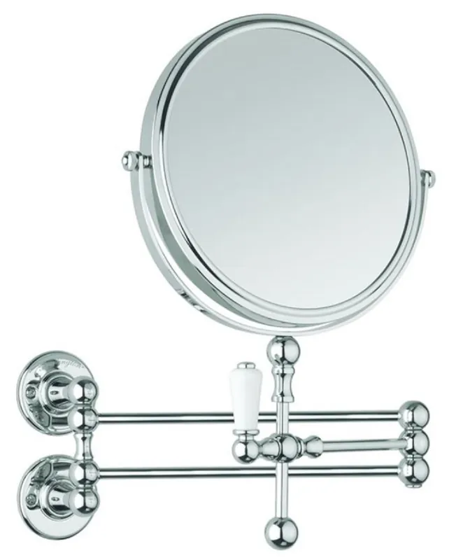 Finale Aktion Casa Padrino specchio cosmetico Art Nouveau di lusso argento / bianco 13,7 x 39,4 x A. 29,3 cm - Specchio cosmetico da parete regolabile - Specchio cosmetico cromato - Accessori Bagno Art Nouveau