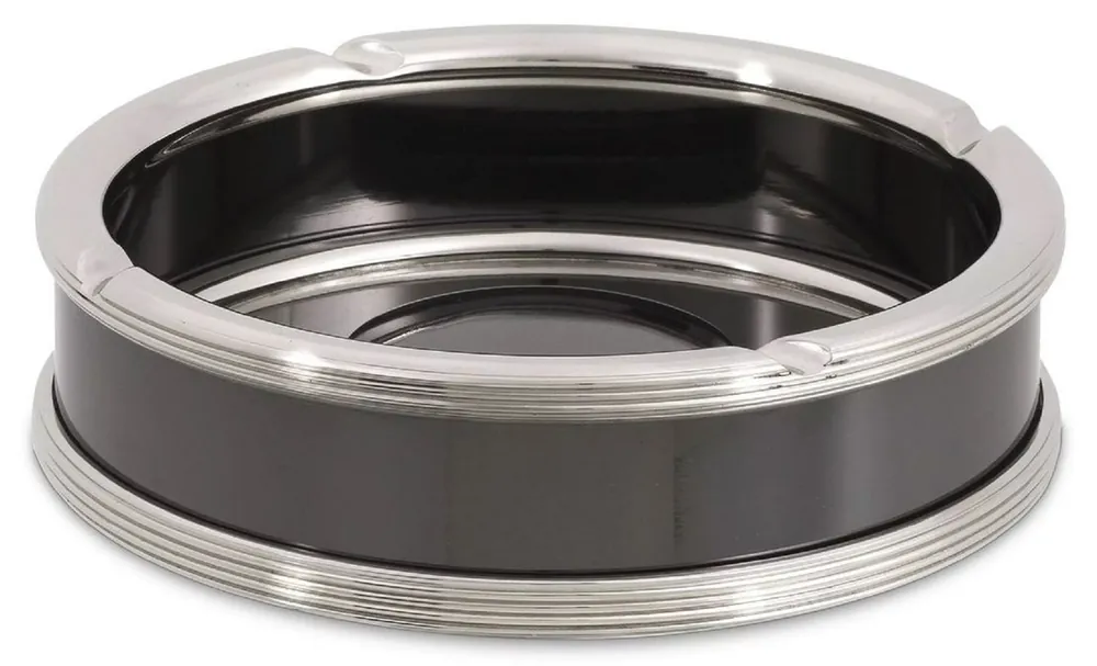 Casa Padrino posacenere di lusso argento / nero Ø 18 x A. 5 cm - Posacenere tondo in ottone - Accessori Decorativi - Qualità di Lusso Mega-Angebot