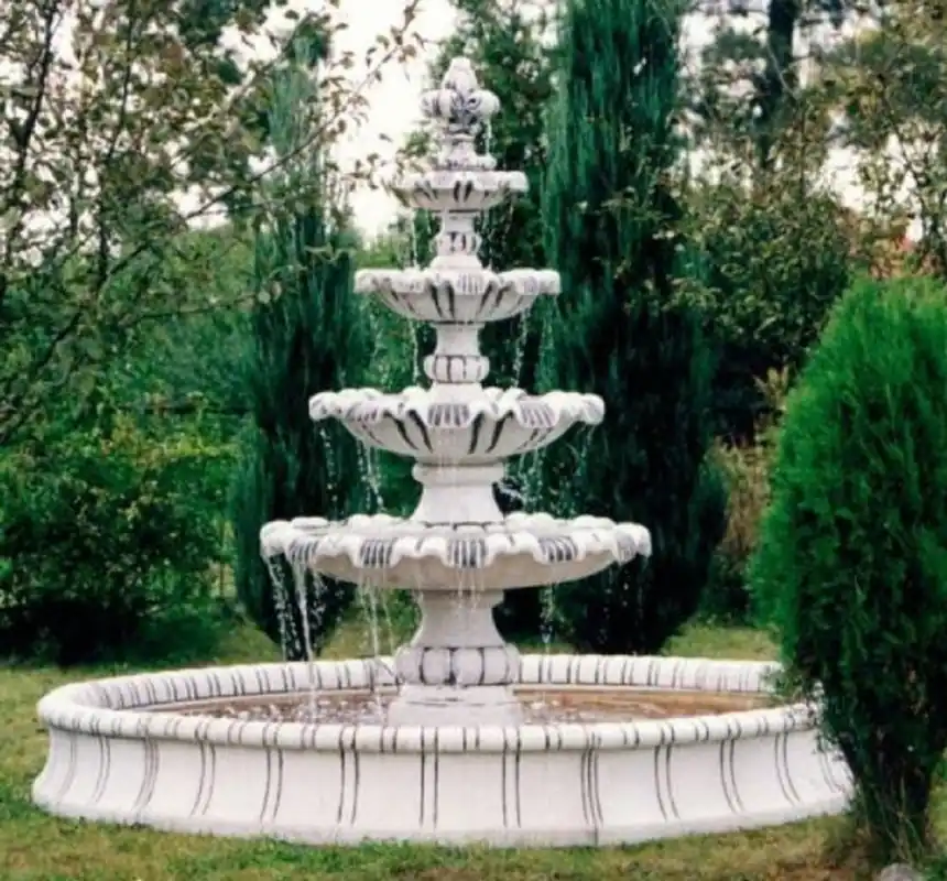 Casa Padrino fontana decorativa da giardino barocco bianco / grigio Ø 280 x A. 160 cm - Fontana da giardino barocco - Fontana con bordo - Accessori decorativi barocchi per giardini e terrazze Billig