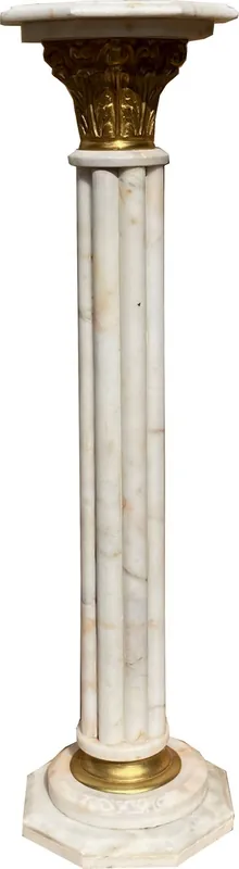 Neu Casa Padrino pilastro colonna barocco bianco / oro A. 113 cm - Colonna in marmo magnifico in stile barocco - Accessori decorativi barocchi