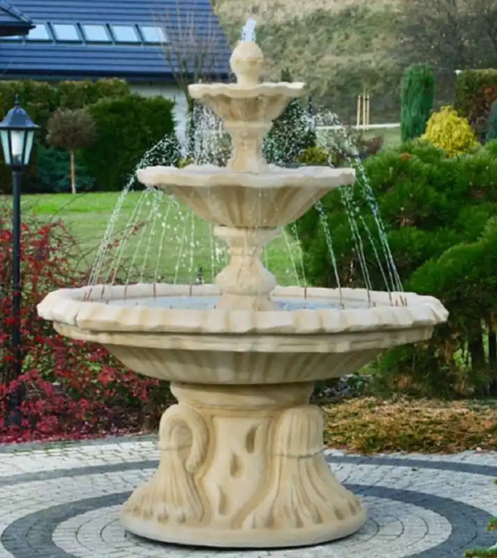 Casa Padrino fontana Art Nouveau sabbia Ø 155 x A. 180 cm - Magnifica Fontana da Giardino - Fontana Decorativa da Giardino - Accessori Decorativi da Giardino Barocco e Art Nouveau Direkt Vom Hersteller