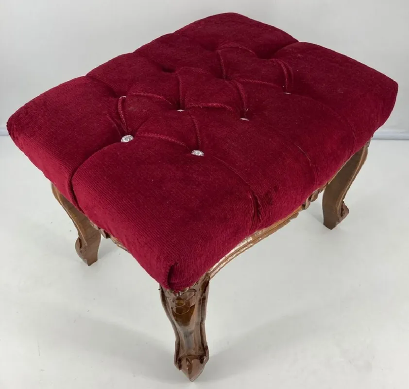 Begrenztes Angebot Casa Padrino sgabello barocco bordeaux rosso / marrone - Sgabello fatto a mano in stile antico con strass - Mobili in stile barocco