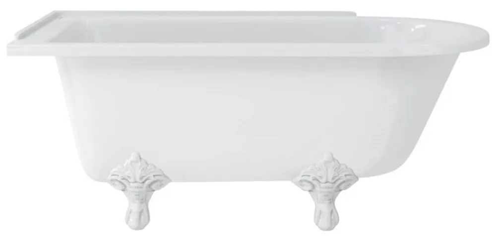 Knallerangebot Casa Padrino vasca da bagno Art Nouveau di lusso bianco / bianco 150 x 75 x A. 65 cm - Vasca da bagno indipendente retrò in acrilico - Mobili da bagno retrò nostalgica