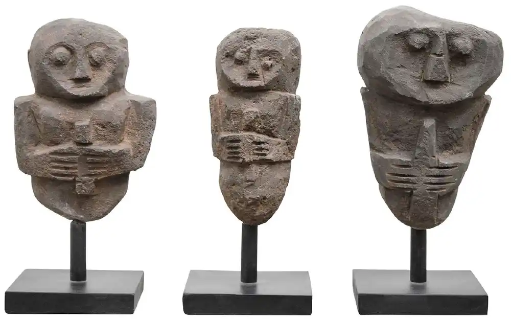 Geprüft Casa Padrino set di statue in pietra naturale decorative in stile antico di lusso - Sculture in pietra - Figure in pietra - Decorazione da scrivania - Decorazione soggiorno - Mobili di lusso
