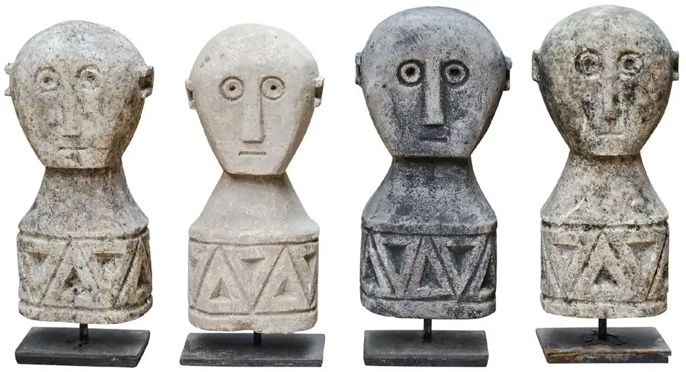 Casa Padrino set di 5 statue in pietra naturale decorative in stile antico di lusso - Figure in pietra - Sculture in pietra - Decorazione da scrivania - Decorazione soggiorno - Mobili di lusso Neu