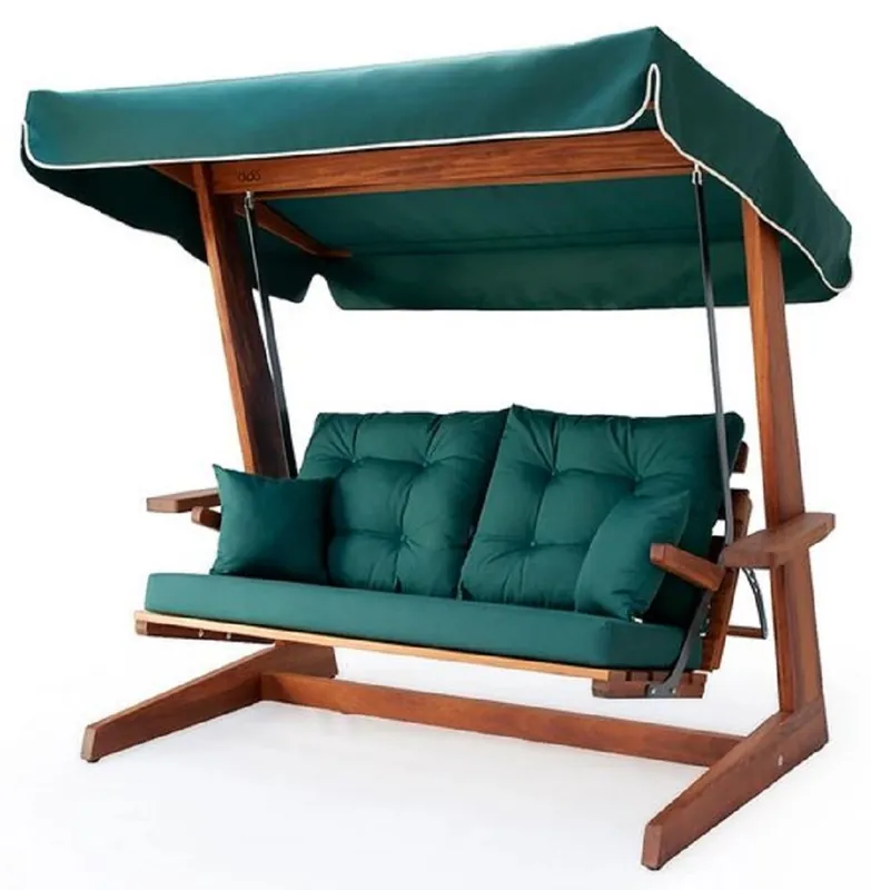 Casa Padrino altalena Hollywood di lusso verde / marrone - Altalena da giardino con parasole - Mobili da Giardino - Mobili da Terrazze - Mobili di Lusso - Arredamento da giardino di lusso Sonderangebot
