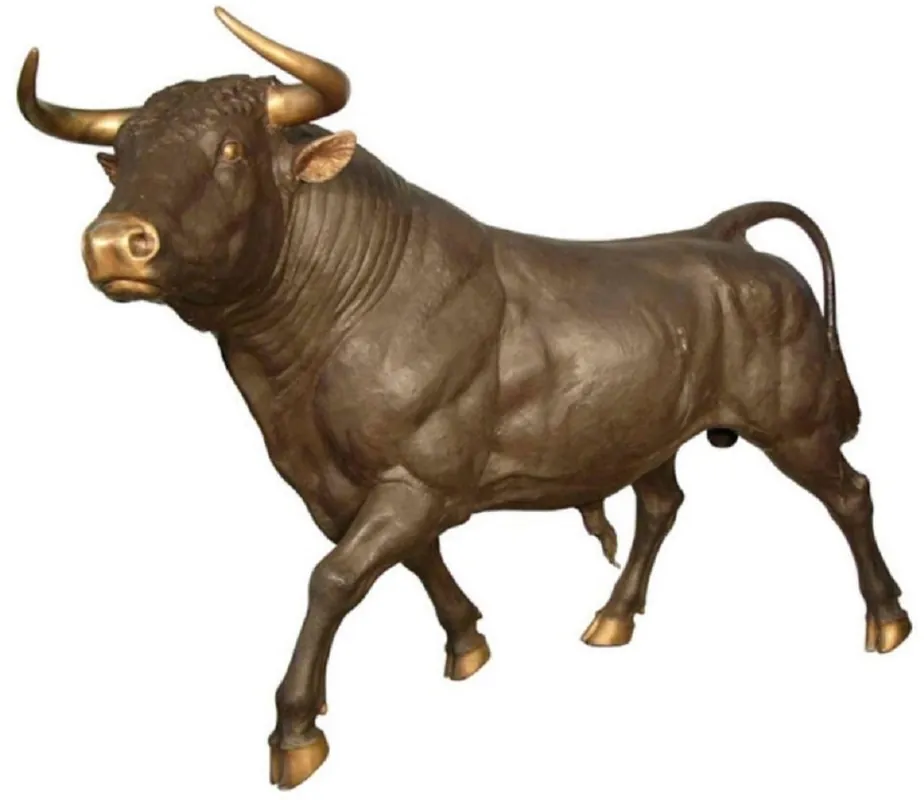 Casa Padrino scultura decorativa in bronzo di lusso toro 295 x 86 x A. 160 cm - Enorme scultura in bronzo - Figura animale a grandezza naturale - Toro in bronzo XXL - Scultura da giardino XXL Solange Der Vorrat Reicht