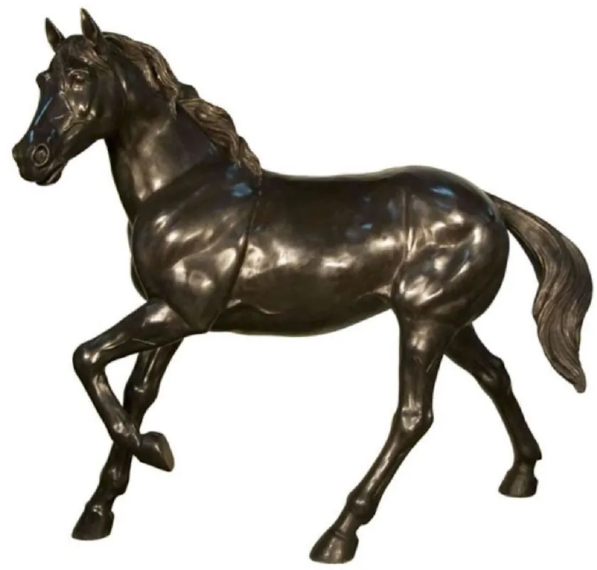 Nur Für Kurze Zeit Casa Padrino scultura decorativa in bronzo di lusso cavallo 188 x 64 x A. 157 cm - Enorme scultura in bronzo - Figura animale a grandezza naturale - Figura in bronzo XXL - Scultura da giardino XXL