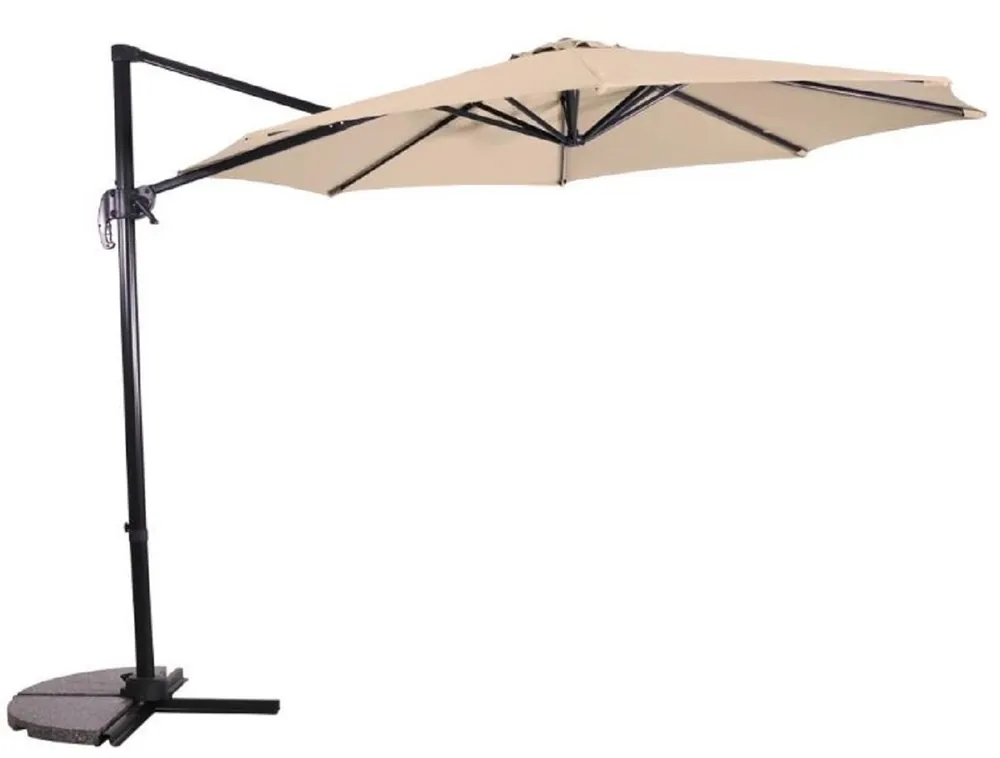 Heißes Angebot Casa Padrino ombrellone di lusso con supporto antracite / naturale Ø 300 cm - Ombrellone da giardino - Ombrellone da terrazza - Ombrellone da balcone - Accessori per balconi da giardino e terrazza