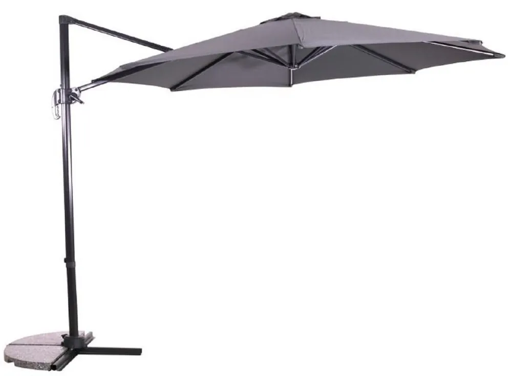 Neuheit Casa Padrino ombrellone di lusso con supporto antracite / grigio Ø 300 cm - Ombrellone da giardino - Ombrellone da terrazza - Ombrellone da balcone - Accessori per balconi giardino terrazza