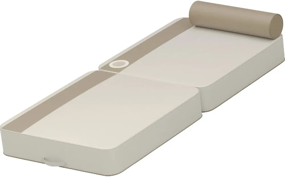 Casa Padrino lettino acqua di lusso bianco / taupe 190 x 80 x A. 17 cm - Lettino acqua ecopelle impermeabile con poggiatesta e portabicchieri - Accessori per piscine dell'hotel - Qualità di lusso Nur Für Kurze Zeit