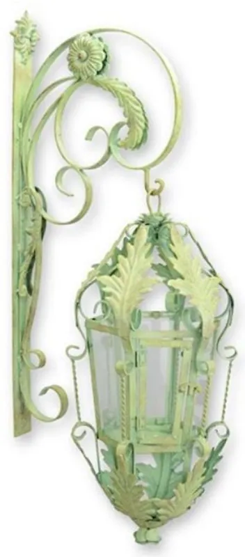 Casa Padrino lanterna da parete per esterni barocco verde 29 x 47 x A. 93 cm - Magnifica lanterna da esterno in metallo - Lanterna da parete da giardino - Illuminazione per esterni stile barocco Top-Preis