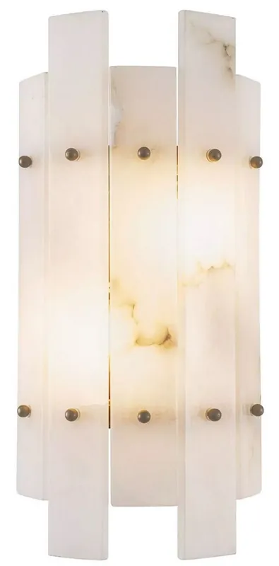 Casa Padrino lampada da parete di lusso alabastro / ottone antico 19 x 10 x A. 40 cm - Lampada da parete con paralume in alabastro - Illuminazione di lusso - Interni di lusso - Mobili di lusso Neue Kollektion