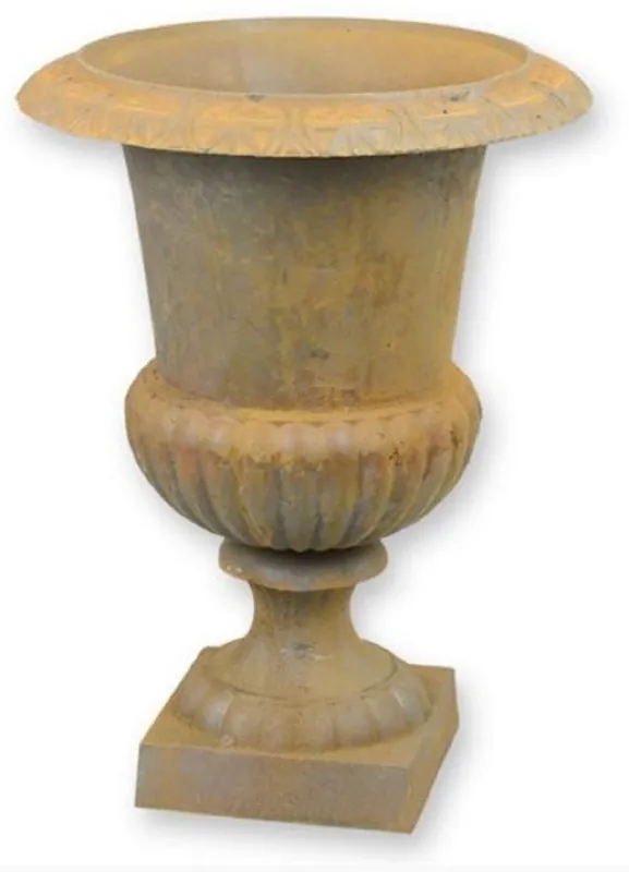 Casa Padrino vaso di fiori decorativo da giardino barocco ruggine A. 66,8 cm - Magnifico vaso per piante in stile barocco - Accessori per la decorazione di giardini e terrazze barocchi Markenprodukt