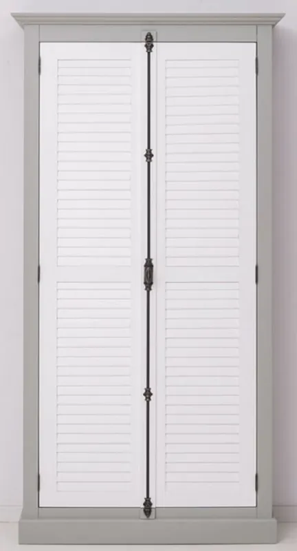 Casa Padrino guardaroba stile country grigio / bianco 109 x 40 x A. 210 cm - Armadio per camera da letto in legno massello con 2 ante - Mobili per camera da letto in stile country Online Kaufen
