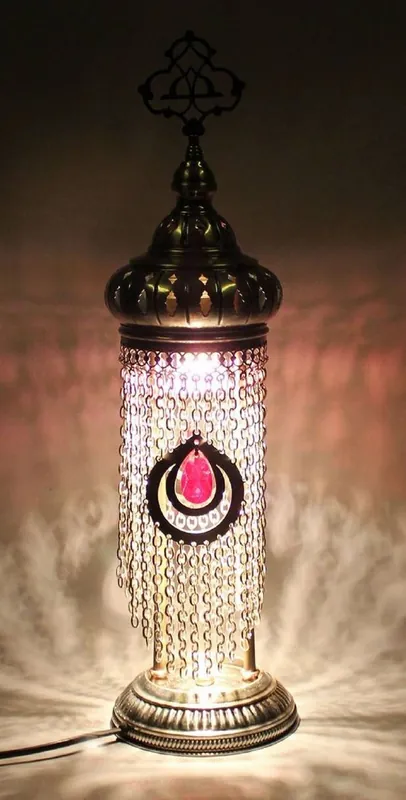 Expressversand Casa Padrino Lampada da Tavolo di Lusso Bronzo / Rosa Ø 20 x A. 75 cm - Lampada da Scrivania Rotonda - Lampade da Tavolo Deco di Design - Lampade da Tavolo di Lusso - Lampade Deco di Lusso