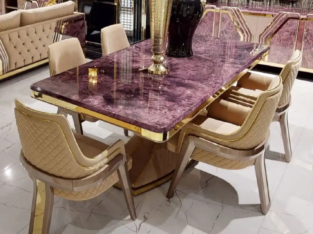 Bestpreis Casa Padrino set di sedie per sala da pranzo Art Deco di lusso con braccioli beige / grigio / oro - Set di 6 sedie da cucina - Mobili di lusso per sala da pranzo - Mobili Art Deco di lusso