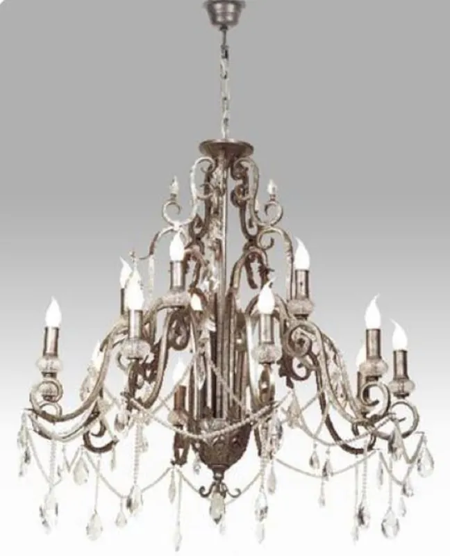 Casa Padrino lampadario di cristallo barocco di lusso argento antico Ø 90 cm - Magnifico lampadario da soggiorno in stile barocco - Mobili barocchi - Nobile e Magnifico Geprüft