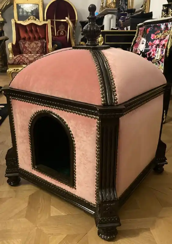 Casa Padrino casetta per gatti barocco roso / marrone scuro - Magnifico tempio per gatti in stile barocco - Lettino per gatti barocco fatto a mano - Mobili per gatti barocchi - Mobili per animali Top-Preis