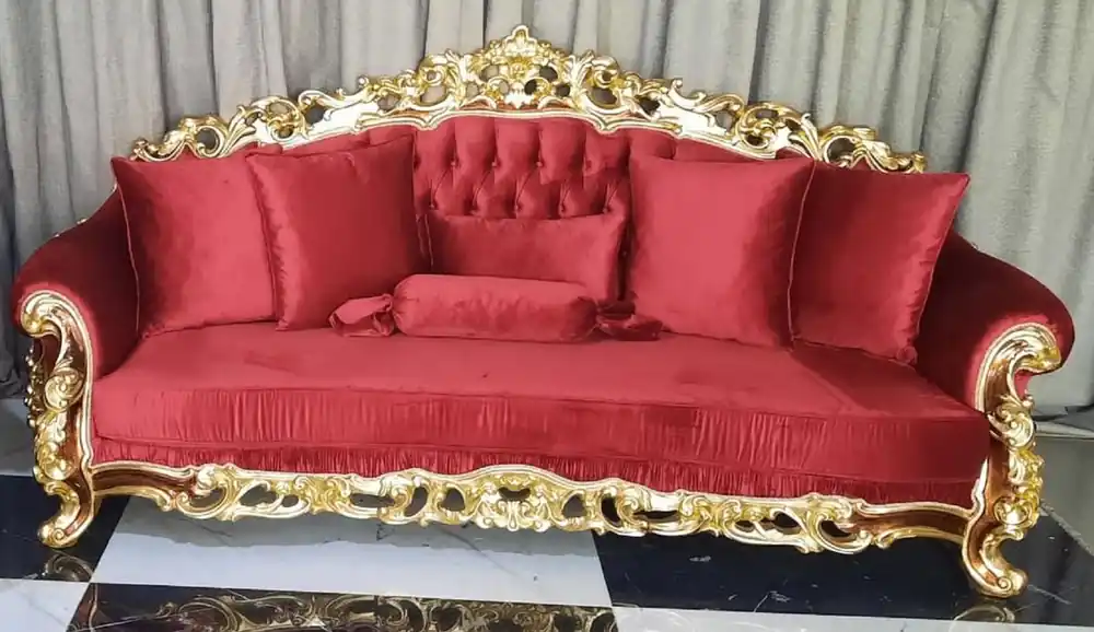 Rabatt Casa Padrino divano barocco di lusso rosso / marrone / oro - Magnifico divano da soggiorno - Mobili da soggiorno in stile barocco - Mobili di lusso in stile barocco - Arredi da soggiorno barocchi
