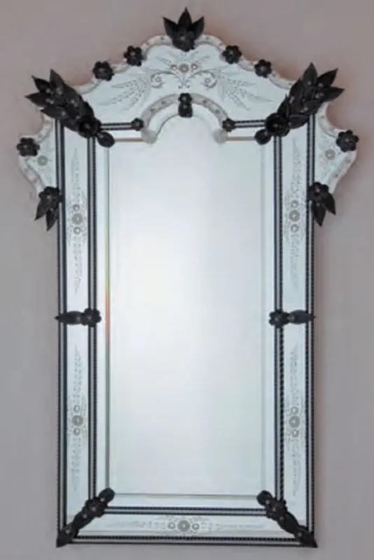 Jetzt Bestellen Casa Padrino specchio barocco di lusso nero - Magnifico specchio da parete in stile veneziano - Mobili barocchi - Mobili per castelli - Mobili di lusso stile barocco - Fatto in Italia