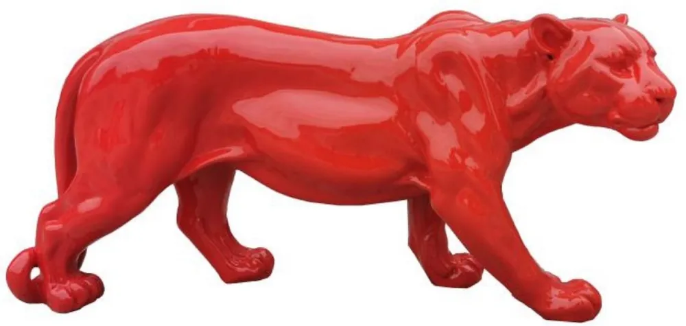 Jetzt Kaufen Casa Padrino scultura decorativa di lusso pantera rosso A. 80 x A. 35 cm - Figura decorativa grande - Scultura decorativa XXL - Figura decorativa XXL - Figure XXL di lusso - Figure di animali