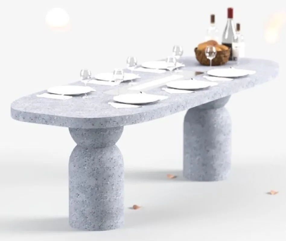 Expressversand Casa Padrino tavolo da pranzo di lusso con camino a bioetanolo 240 x 110 x A. 75 cm - Diversi Colori - Tavolo da pranzo - Tavolo da giardino - Mobili sala da pranzo - Mobili da giardino