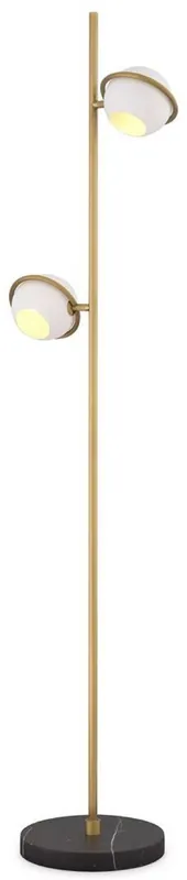 Casa Padrino lampada da terra di lusso ottone antico / bianco / nero Ø 26 x A. 150 cm - Lampada da terra girevole con base in marmo - Lampade da terra di lusso - Luci di lusso - Mobili di lusso Solange Der Vorrat Reicht